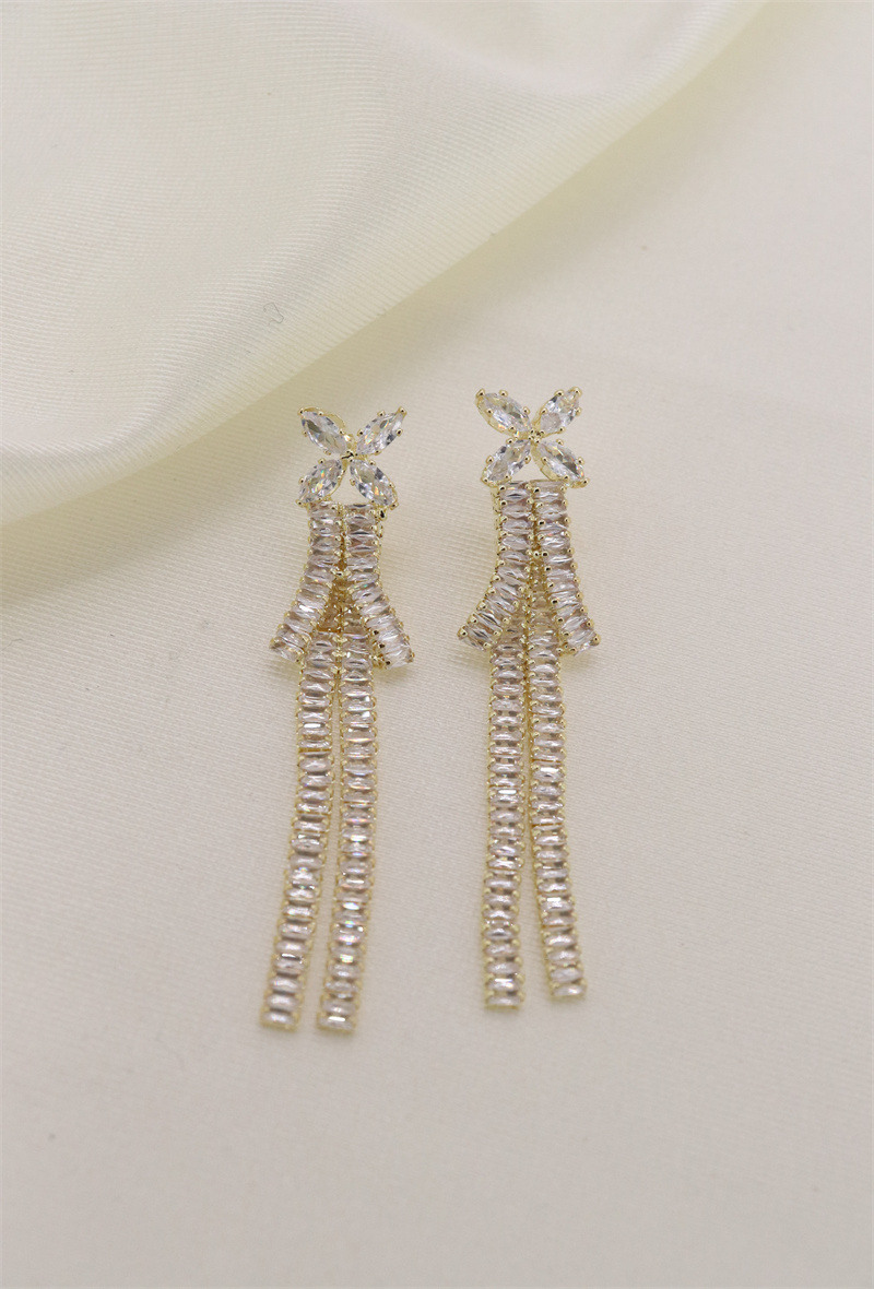 Wholesaler Orient Express - Rhodium Zircon Earrings
