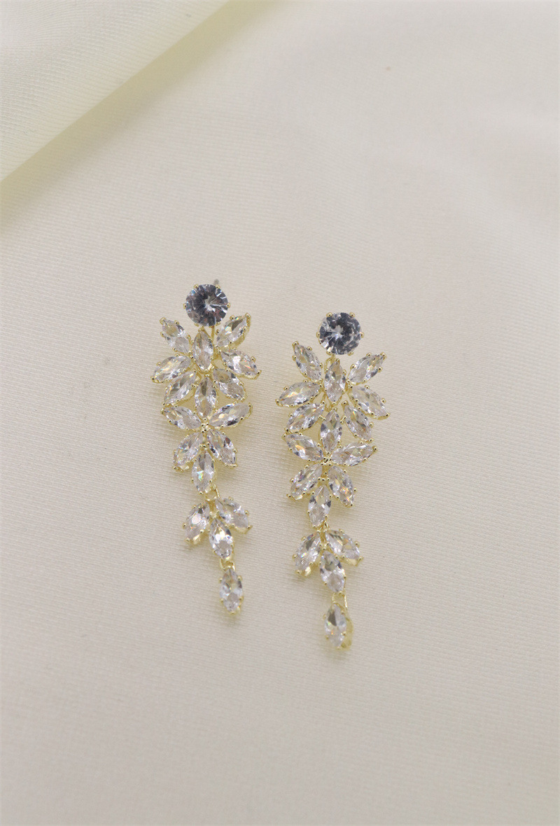 Wholesaler Orient Express - Rhodium Zircon Earrings