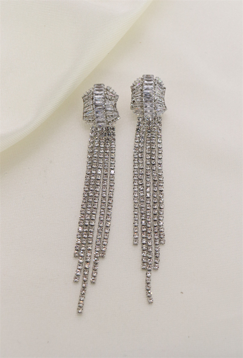 Wholesaler Orient Express - Rhodium Zircon Earrings