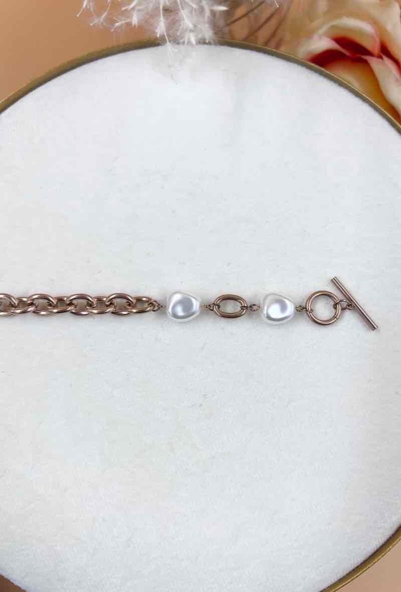 Großhändler Orient Express - Armband Runde Kette und Perle Chirurgenstahl