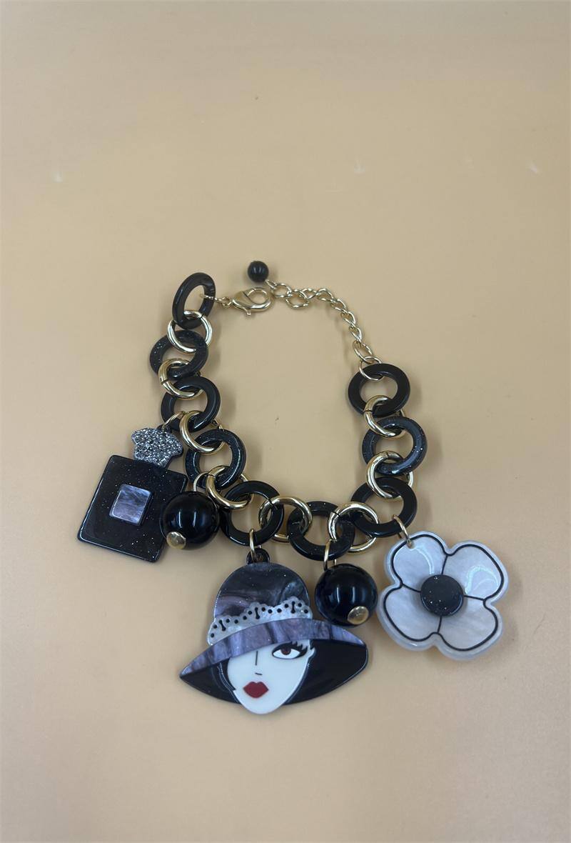 Grossista Orient Express - Bracciale di grande fantasia in catena di acrilico