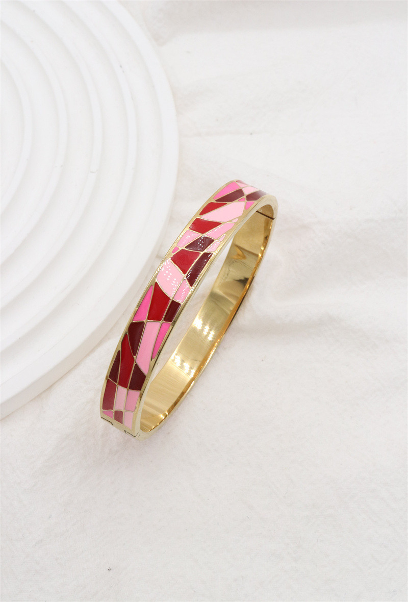 Grossiste ORIENT EXPRESS FIRST - Bracelet jonc émail en acier inoxydable ouvrable largeur 10MM
