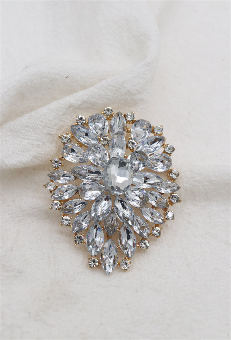 Grossiste Orient Express - Broche fleurs en verre