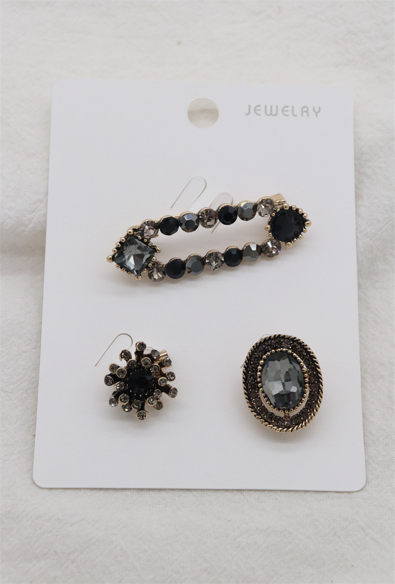 Grossista Orient Express - Set di 3 spille in metallo e strass