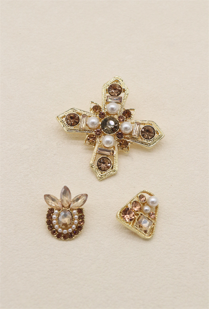 Grossista Orient Express - Set di 3 spille in metallo e strass