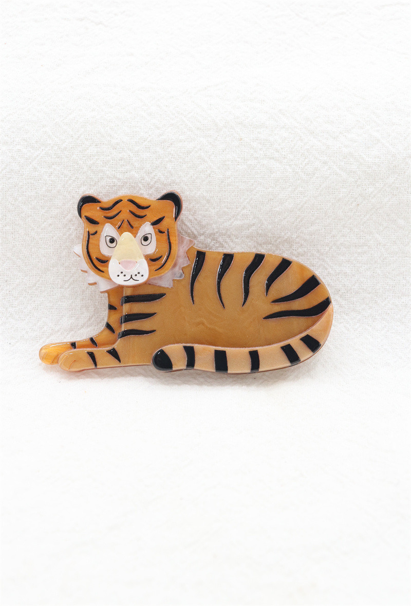 Grossiste Orient Express - Broche en acrylique tigre