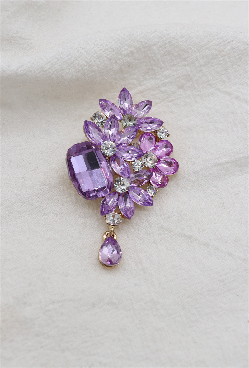 Grossiste Orient Express - Broche fleurs en verre
