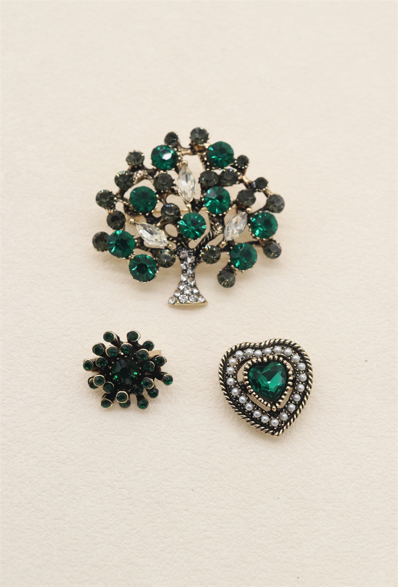 Grossista Orient Express - Set di 3 spille in metallo e strass