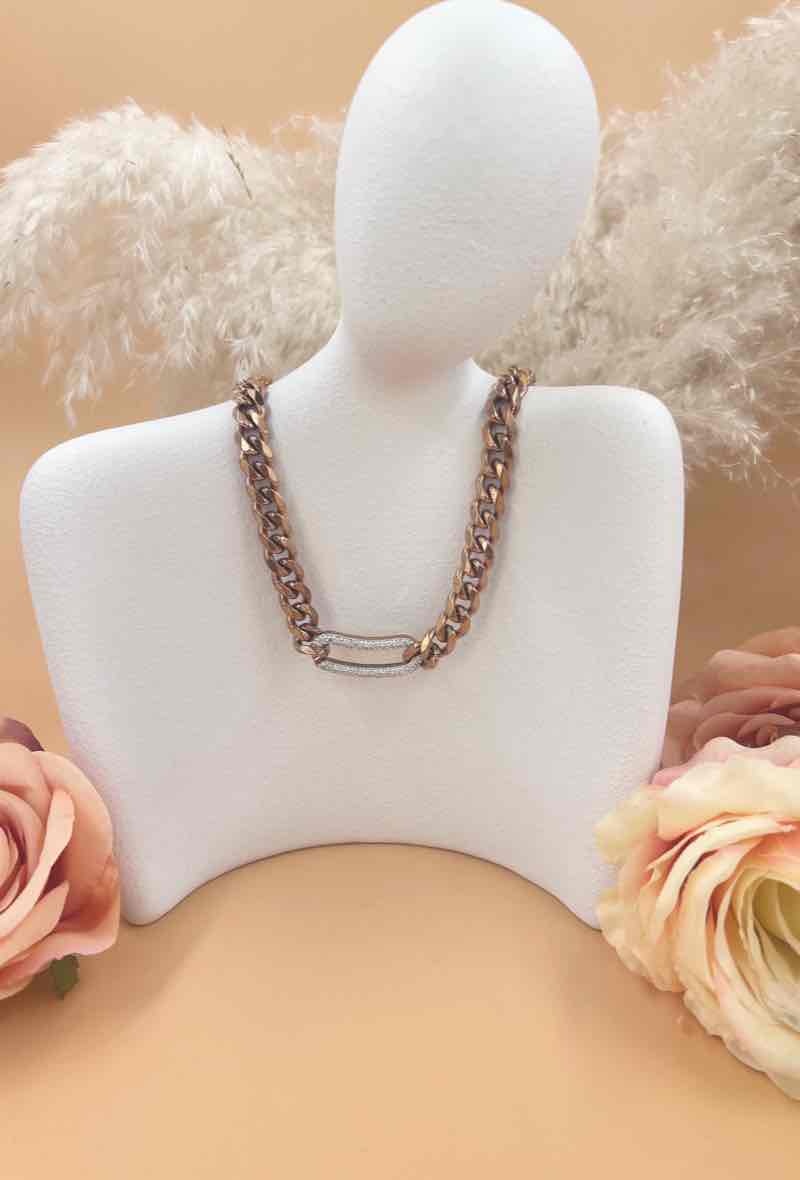 Großhändler Orient Express - Halskette Große Kette Kleiner Strass Chirurgenstahl