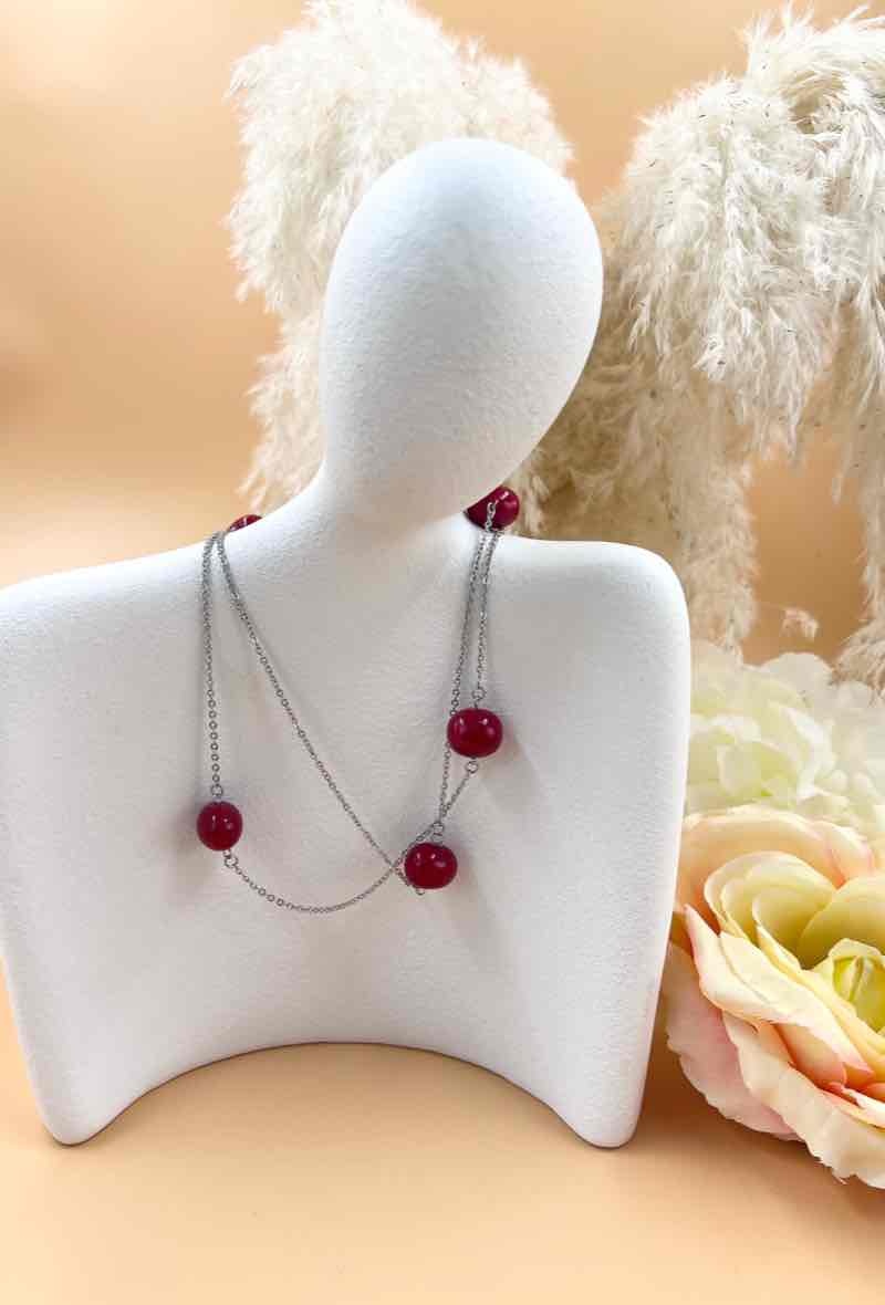 Grossista Orient Express - Collana a catena multipla di perle in acciaio chirurgico