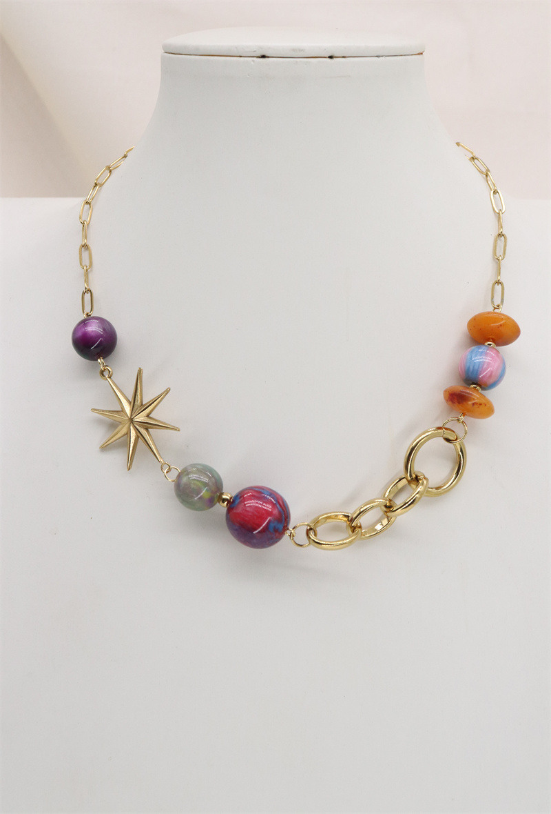 Wholesaler ORIENT EXPRESS FIRST - Stainless steel resin necklace