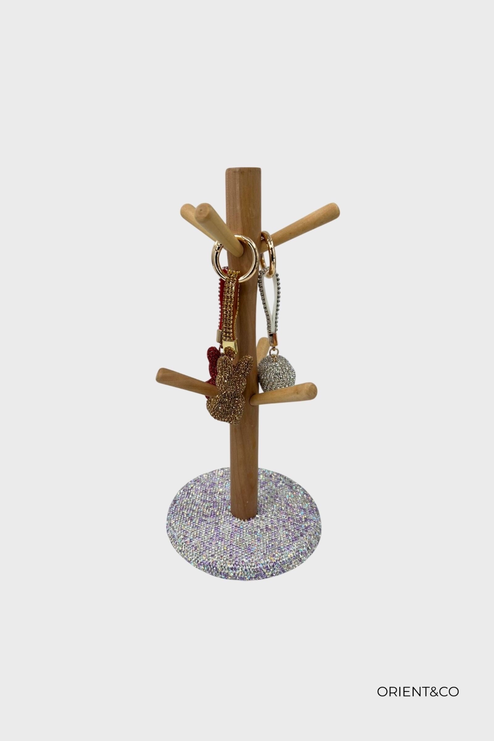Wholesaler Orient Express - Wood and Rhinestone Keychain Display