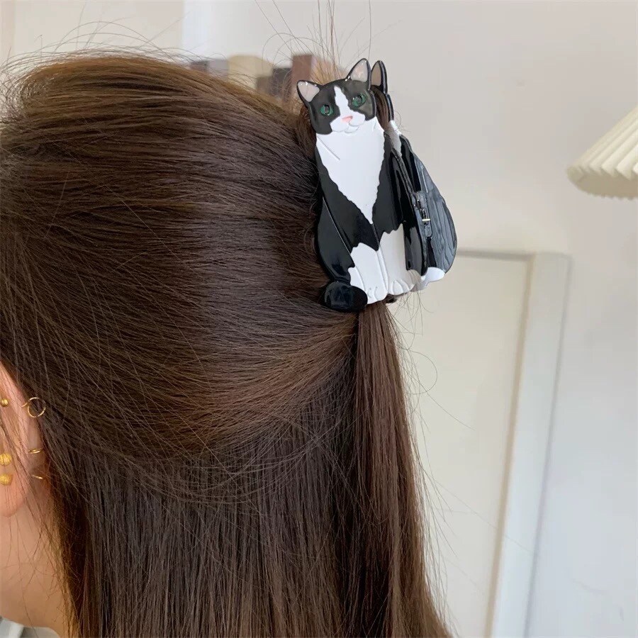 Wholesaler ORIENT TOUCH - 9CM ACETATE CAT HAIR CLIP