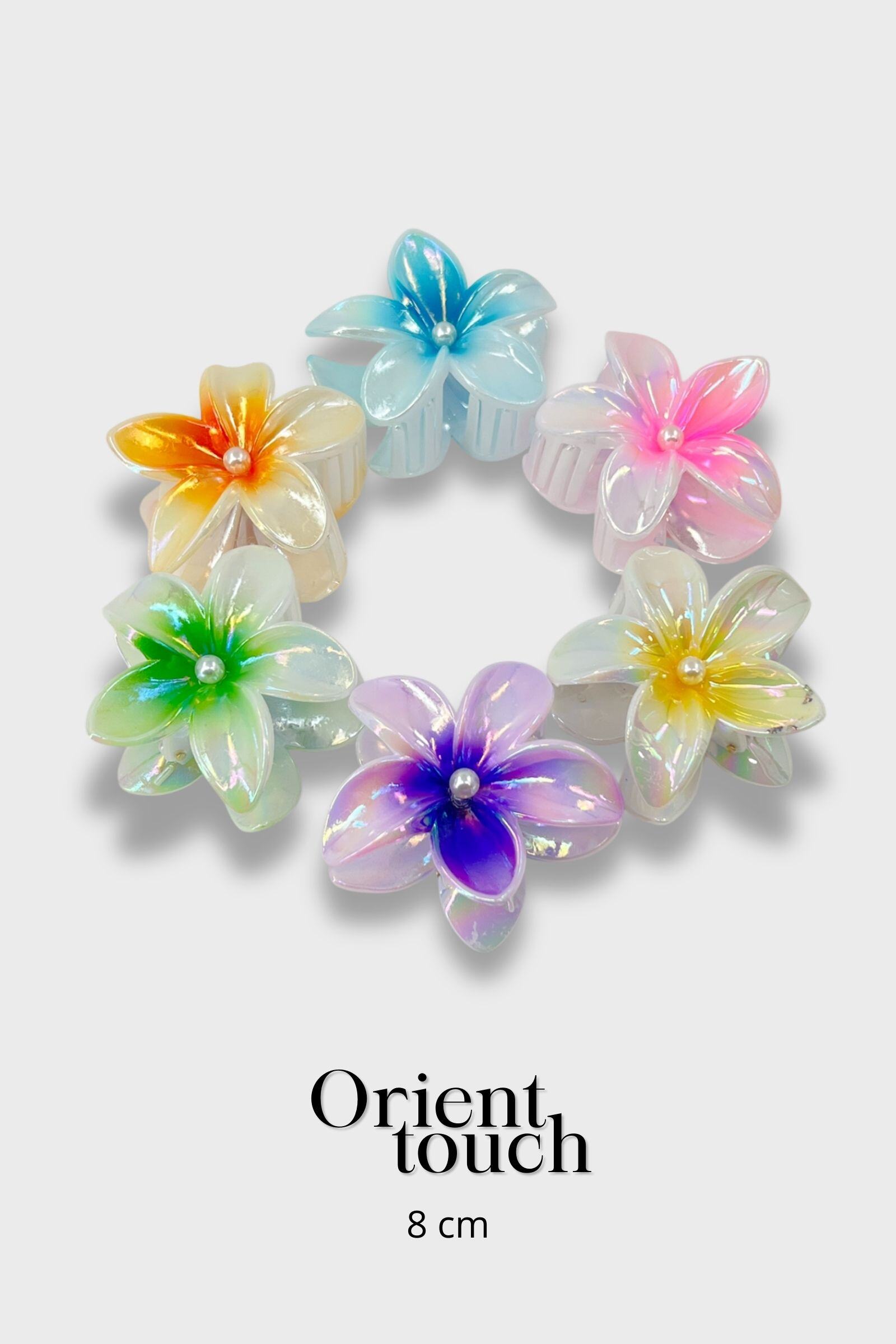 Wholesaler ORIENT TOUCH - 8CM ACETATE FLOWER HAIR CLIP