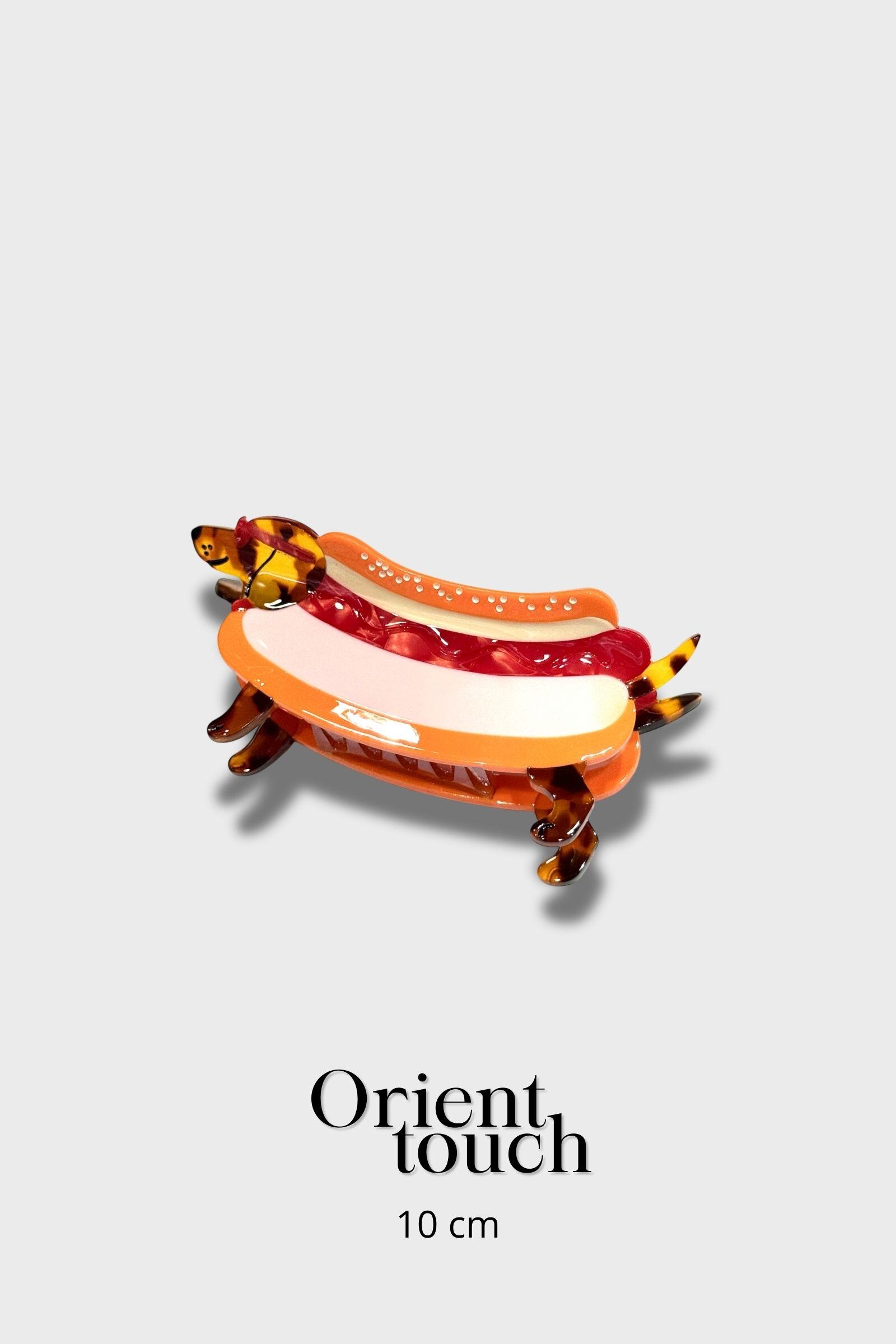 Wholesaler ORIENT TOUCH - HOT DOG DOG CLIP ACETATE 10CM