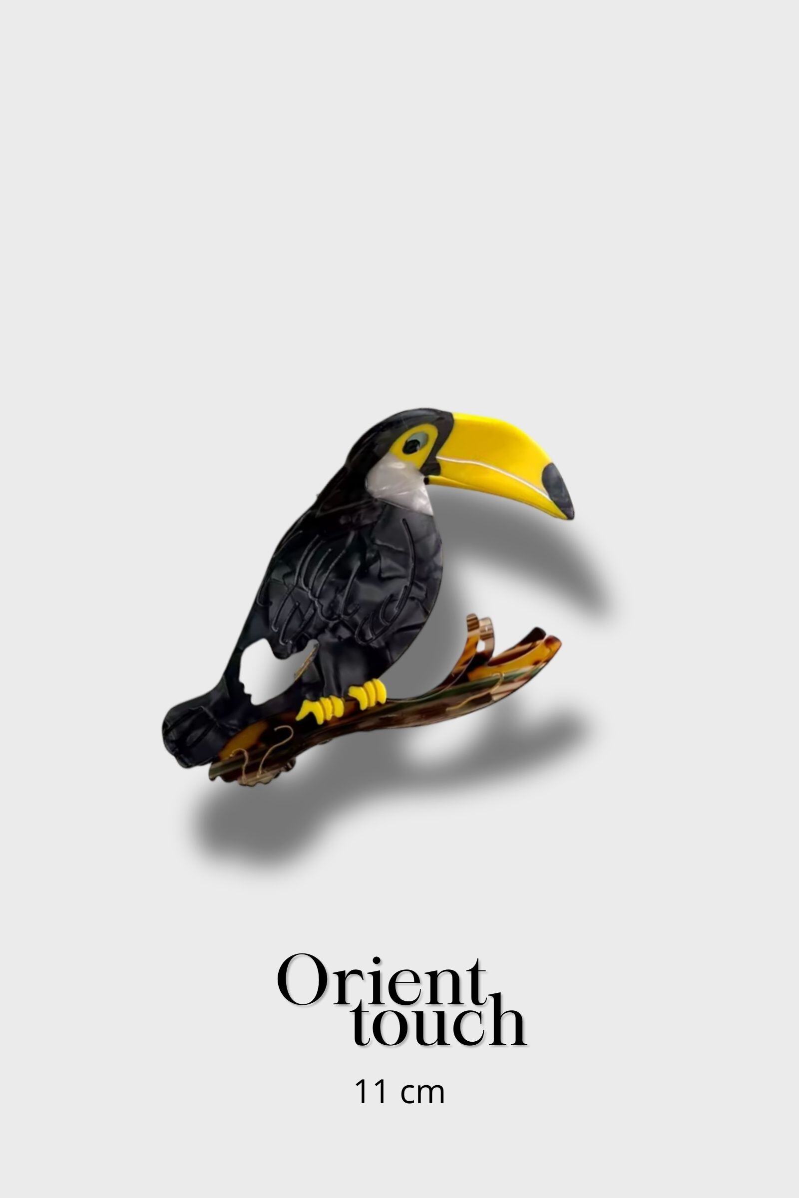 Wholesaler ORIENT TOUCH - TOUCAN ACETATE HAIR CLIP 11CM