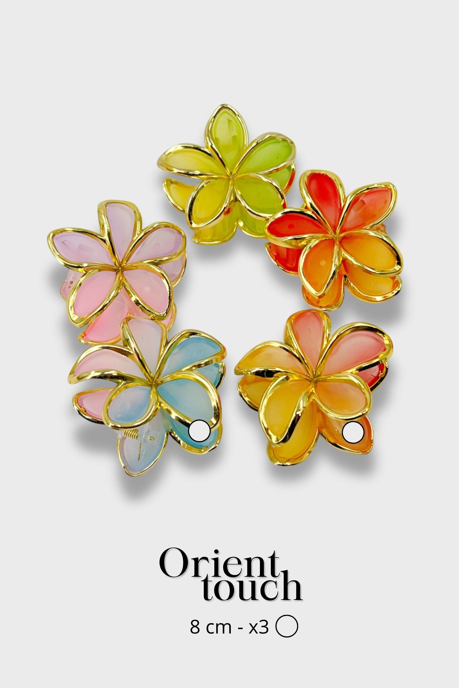 Wholesaler ORIENT TOUCH - 8CM ACETATE FLOWER CLIP