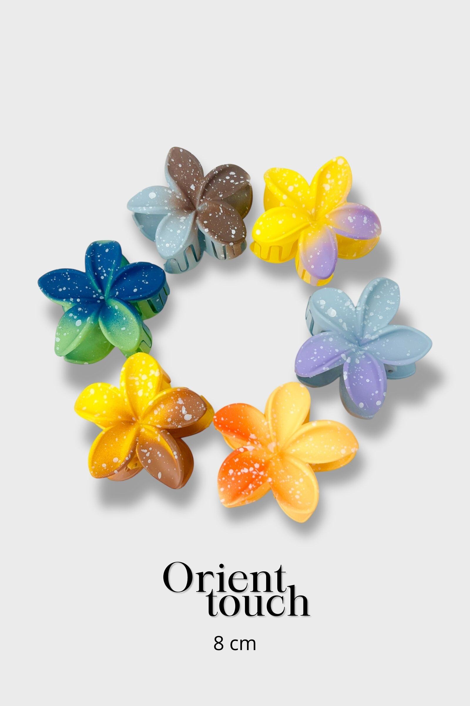 Wholesaler ORIENT TOUCH - SET OF 12 ACETATE FLOWER CLIPS 8CM