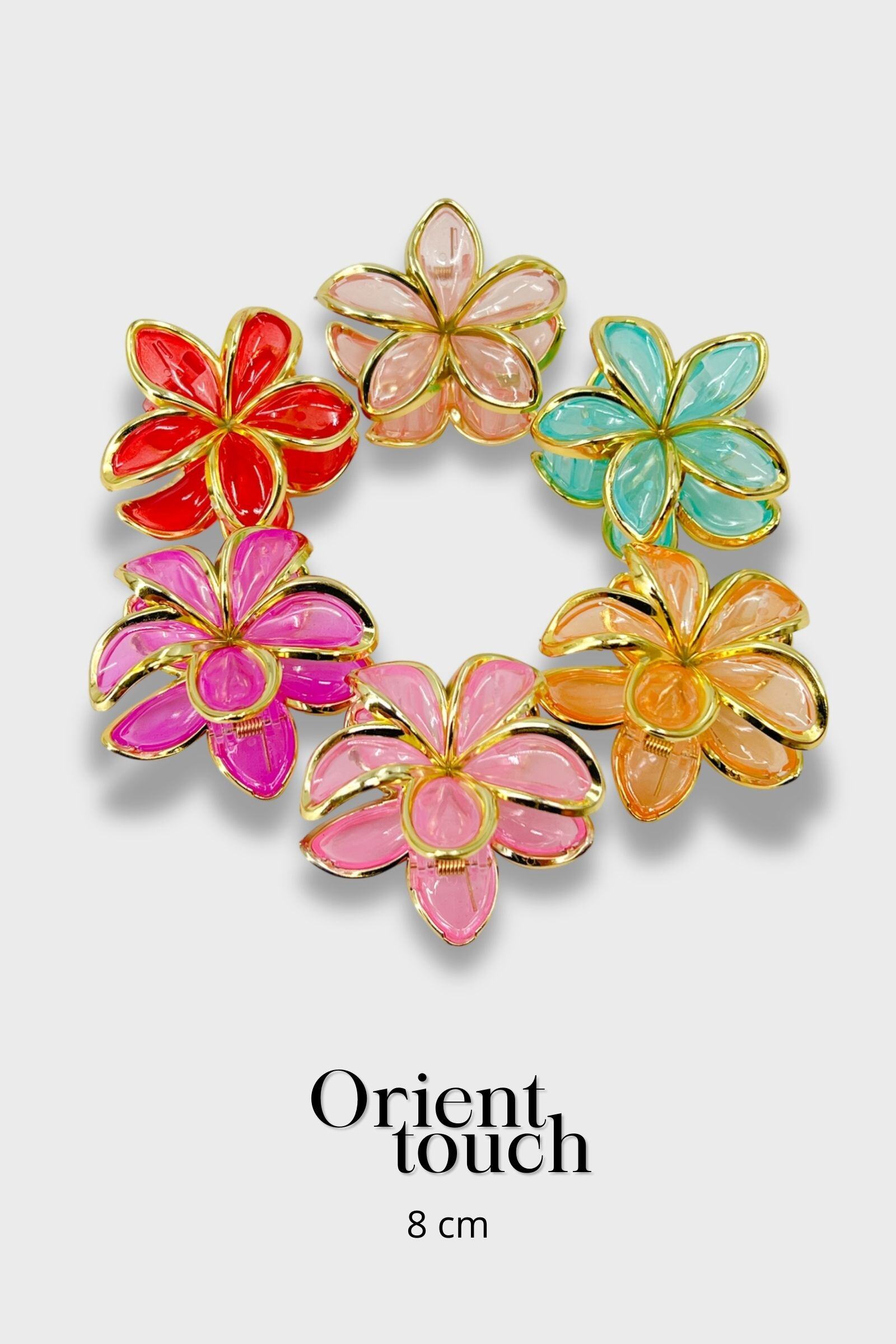 Wholesaler ORIENT TOUCH - 8CM ACETATE FLOWER CLIP