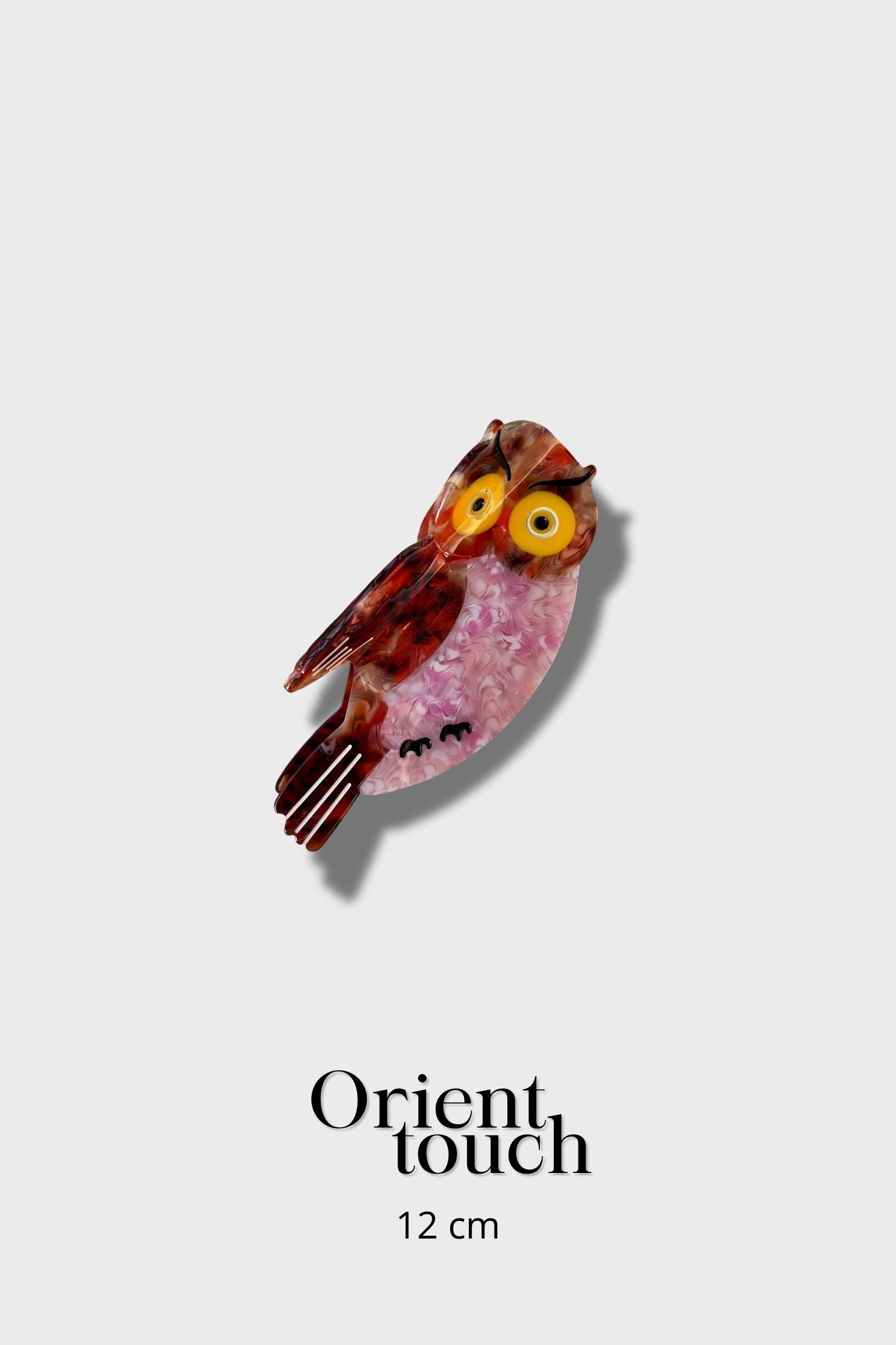 Wholesaler ORIENT TOUCH - 12CM ACETATE OWL CLIP
