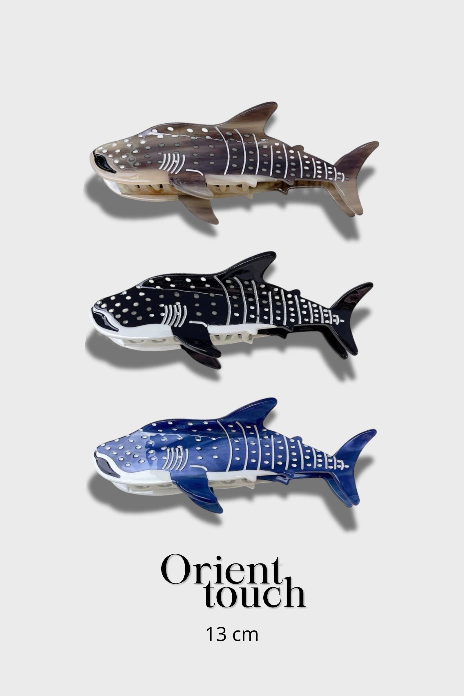 Wholesaler ORIENT TOUCH - ACETATE WHALE CLIP 13CM