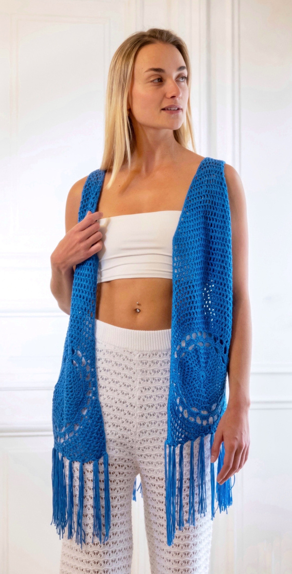 Wholesaler Orlinn - HANDMADE CROCHET JACKET WITH FRINGES