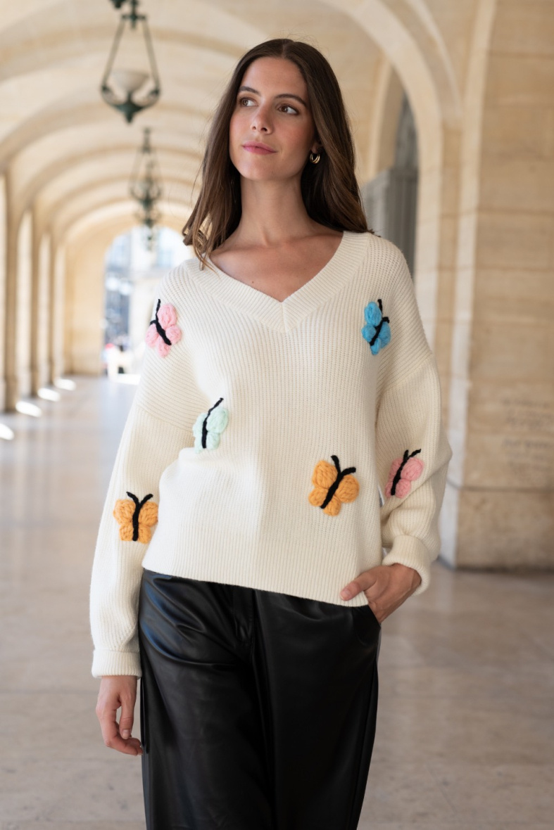 Wholesaler Orlinn - BUTTERFLY SWEATER V NECK