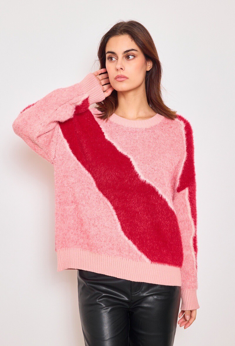 Wholesaler Orlinn - Bicolor fluffy sweater