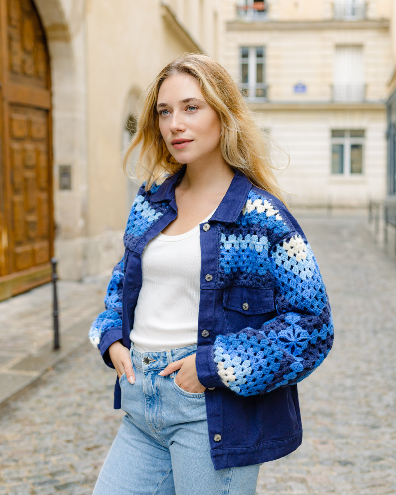 Wholesaler Orlinn - Denim jacket with handmade crochet