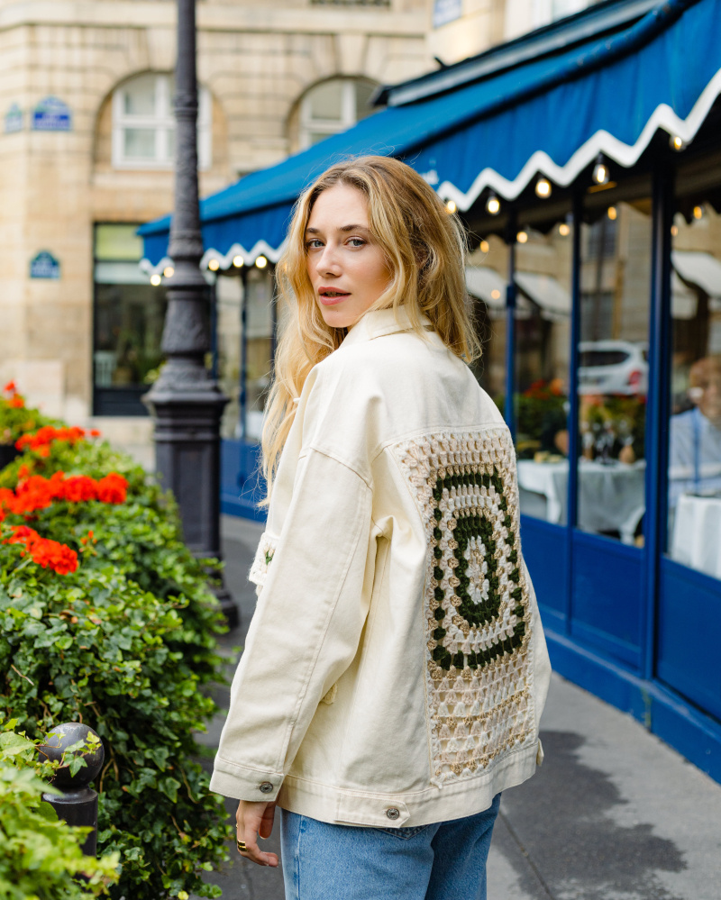 Wholesaler Orlinn - Denim jacket with handmade crochet