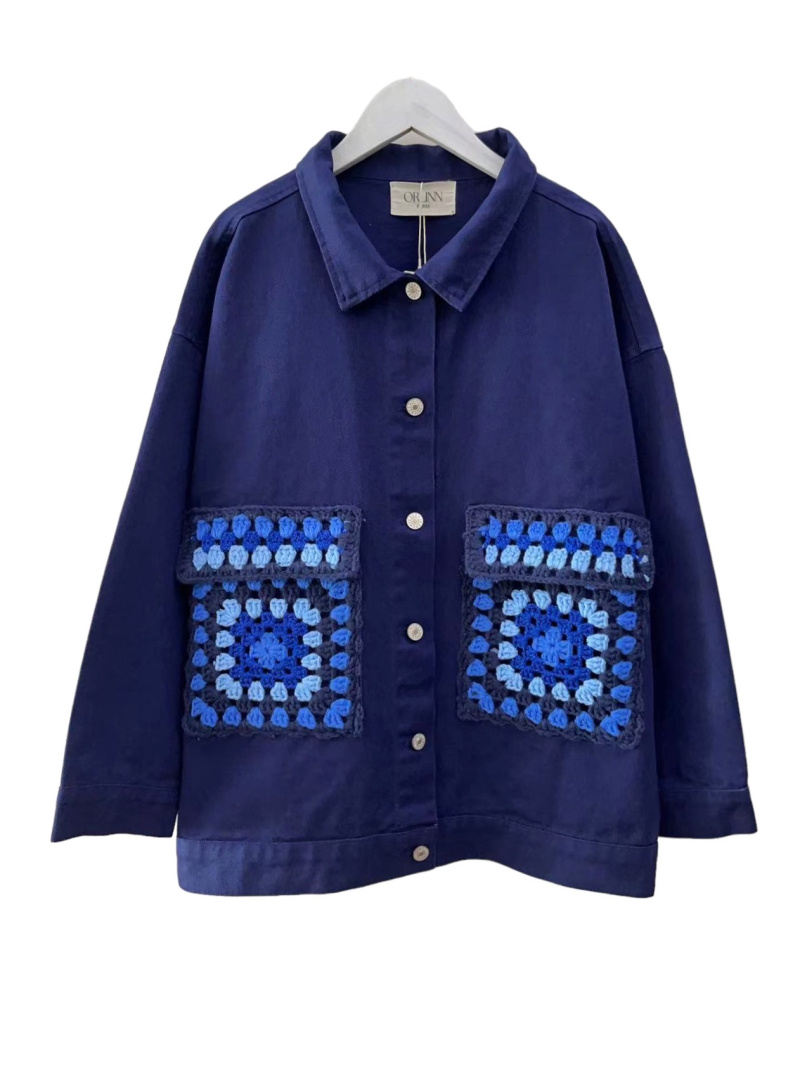 Wholesaler Orlinn - Denim jacket with handmade crochet