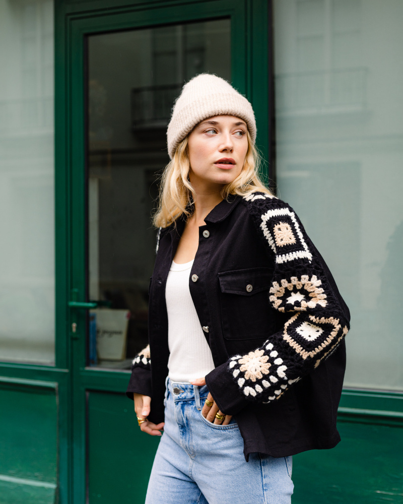 Wholesaler Orlinn - Denim jacket with handmade crochet