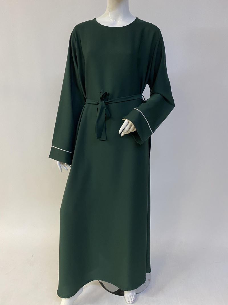 Großhändler Ornella Paris - obe Elegante langärmlige Abayas mit lockerem Rundhalsausschnitt