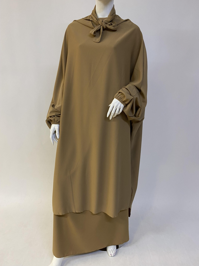 Großhändler Ornella Paris - Zweiteiliges Abaya-Set, langer Jazzrock