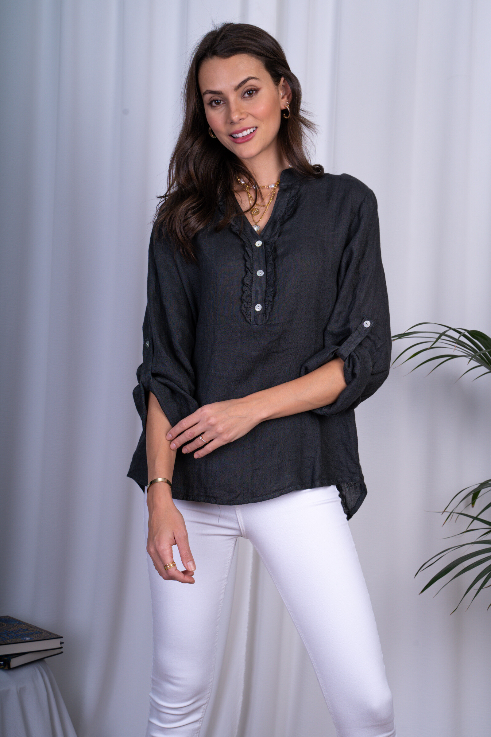 Grossiste Ornella Paris - Blouse à manches longues et col en V