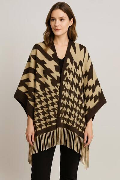 Grossiste Ornella Paris - Poncho à motifs Grossiste Ornella Paris - Poncho à motifs