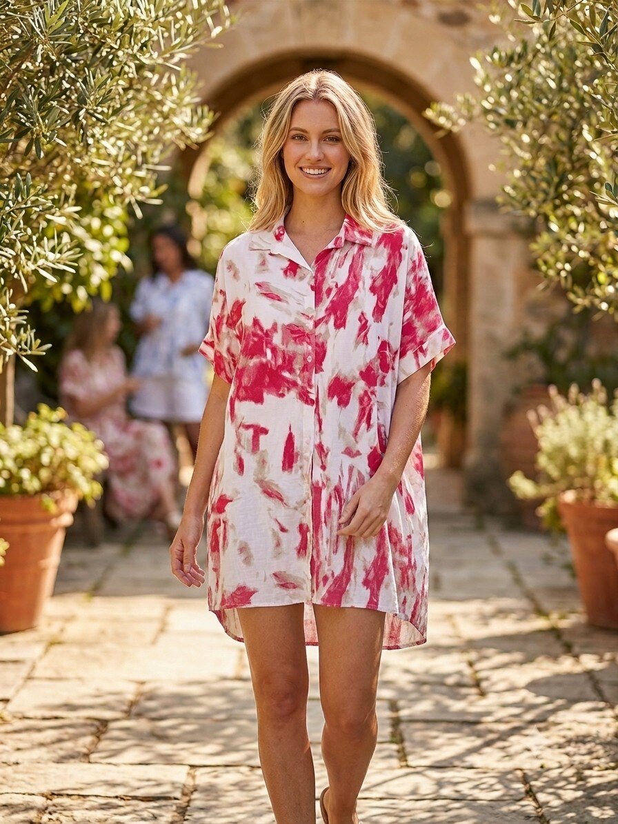 Grossiste Ornella Paris - Chemise imprimée à manches mi-longues