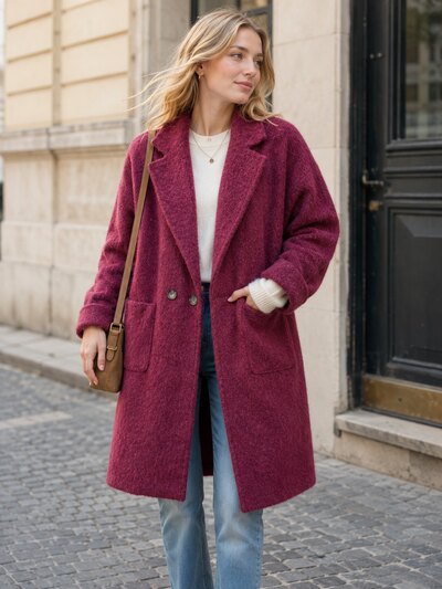 Großhändler Ornella Paris - Lässiger Mantel mit Knöpfen Großhändler Ornella Paris - Lässiger Mantel mit Knöpfen