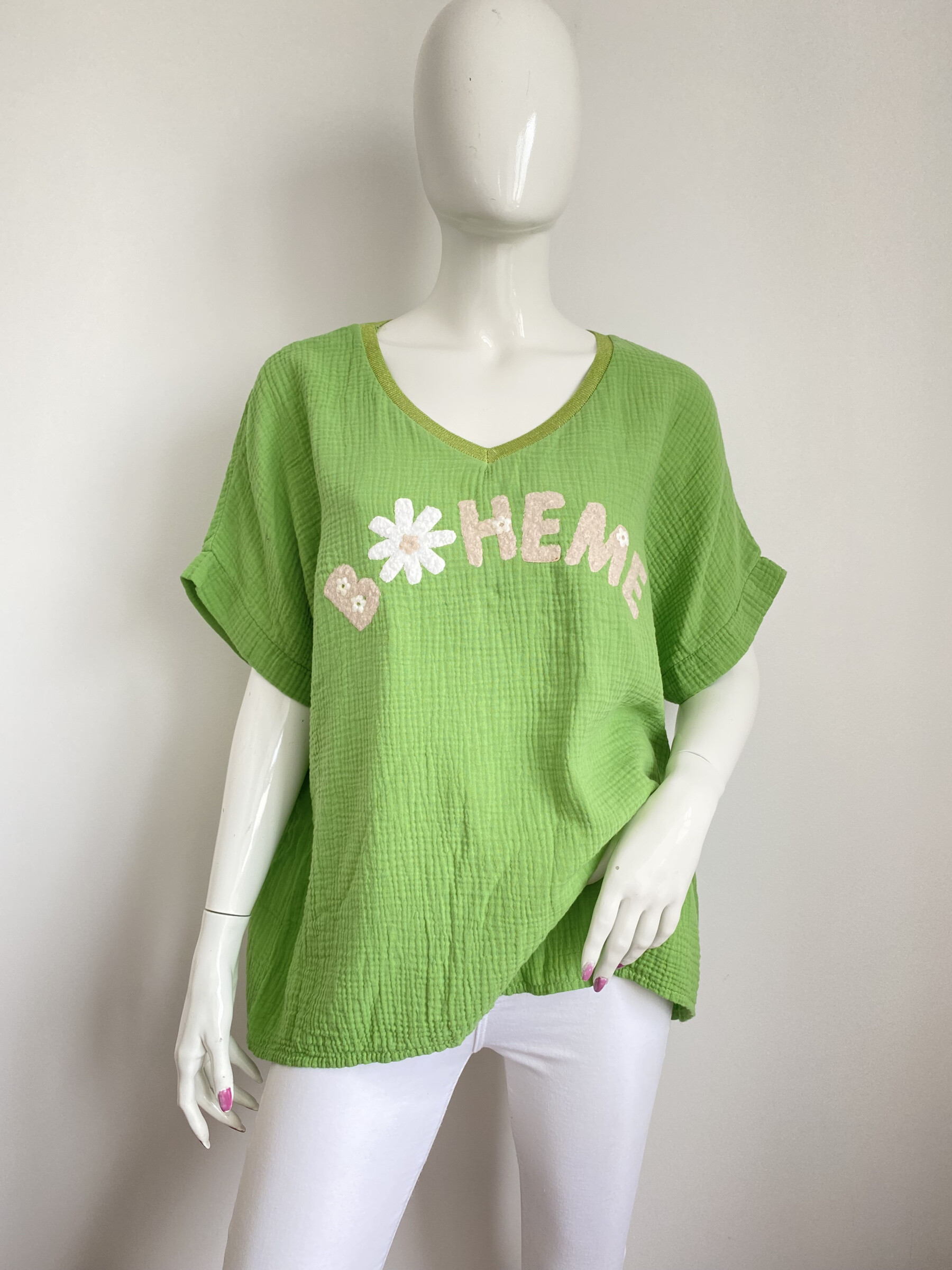 Mayorista Ornella Paris - Top 'boheme' estampado en una gasa de algodón