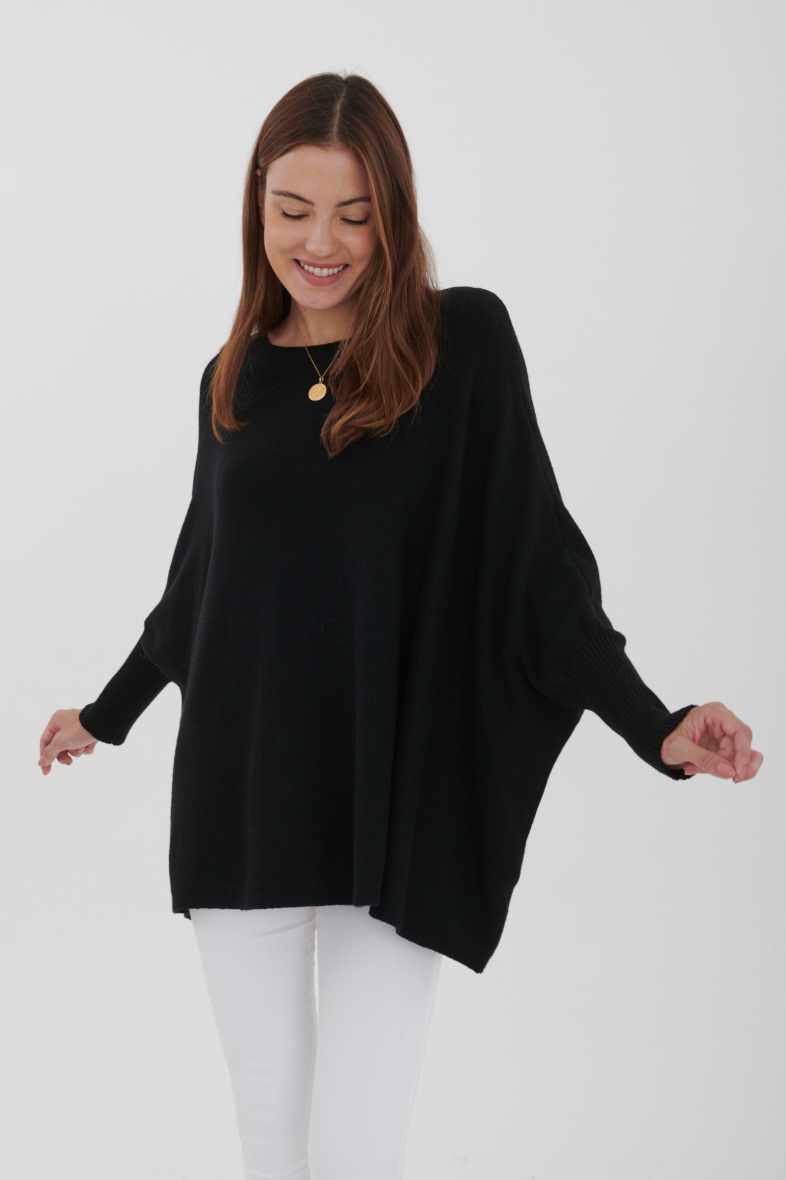 Grossiste Ornella Paris - Pull tunique unie en maille