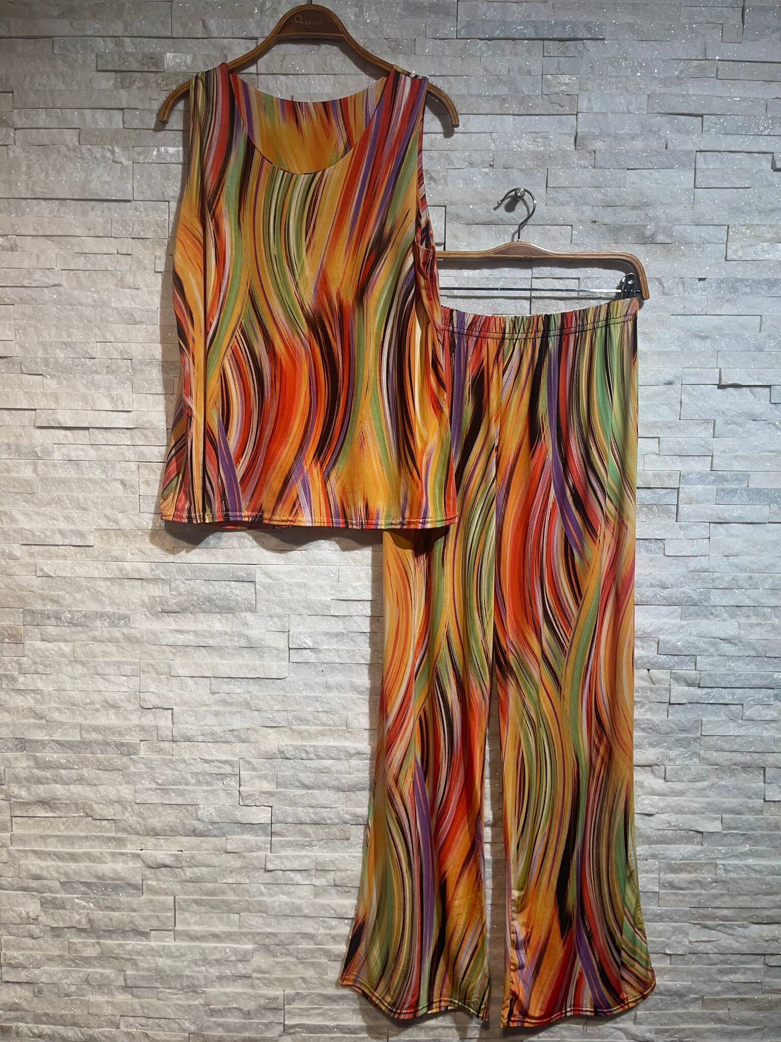 Wholesaler OXXYZEN - TOP & PRINTED PANTS SET