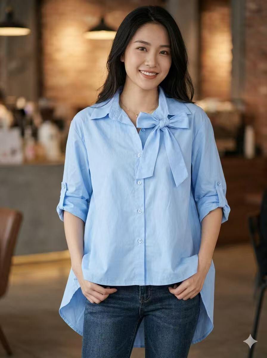 Grossiste OZ - CHEMISE AVEC NŒUD DEVANT ET DERRIÈRE