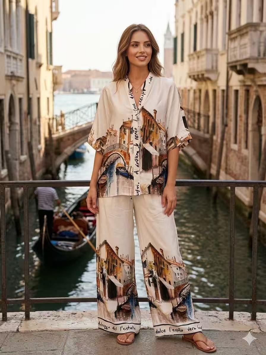 Mayorista OZ - CAMISA ESTAMPADA DE SATÉN