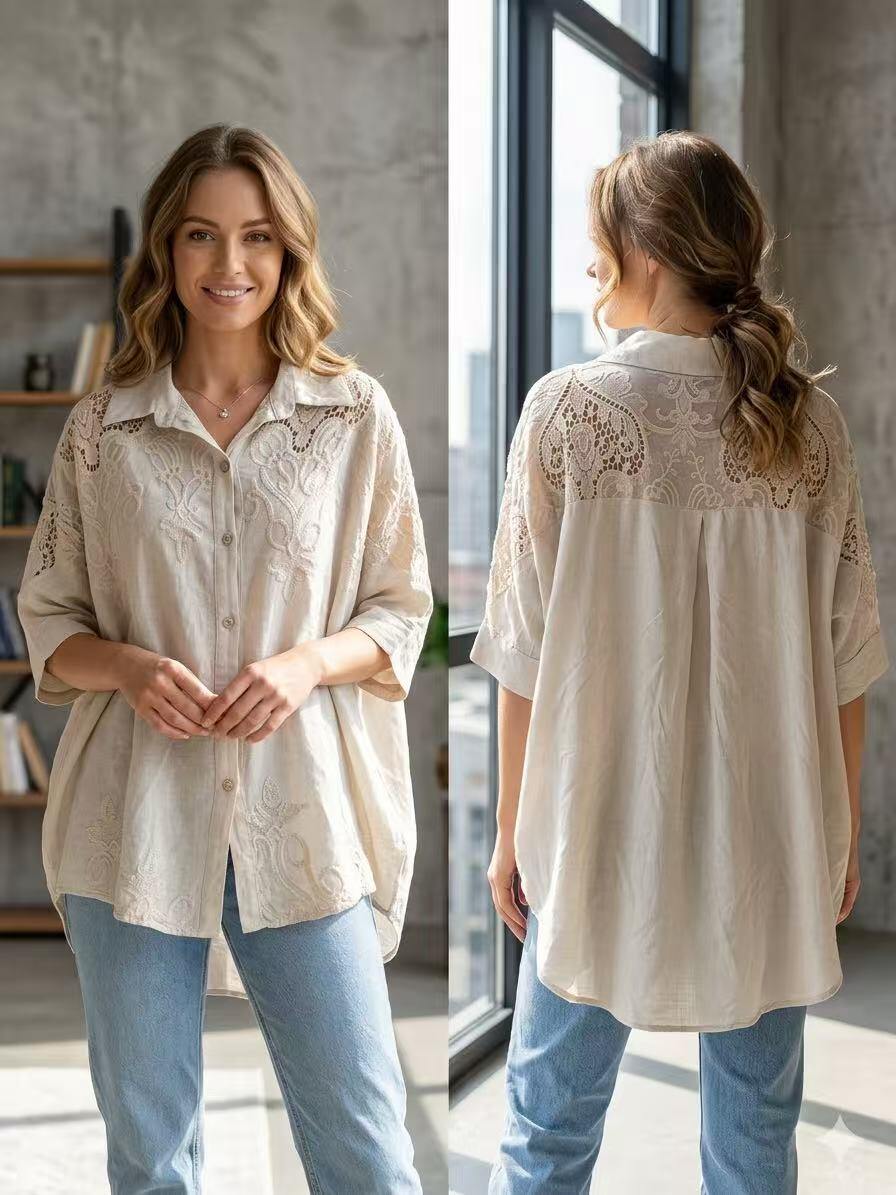 Mayorista OZ - CAMISA BORDADA EN PURO ALGODÓN