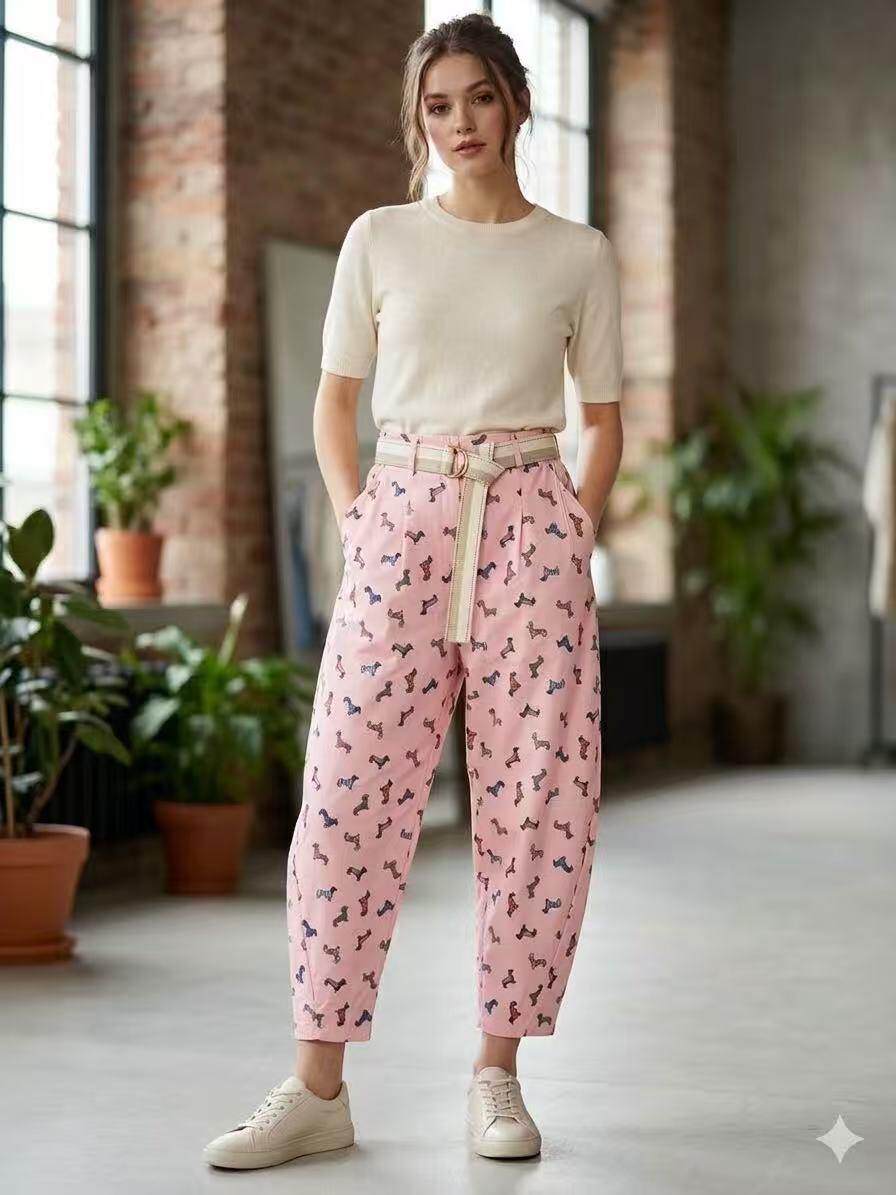 Grossista OZ - PANTALONE STAMPATO CON CANE