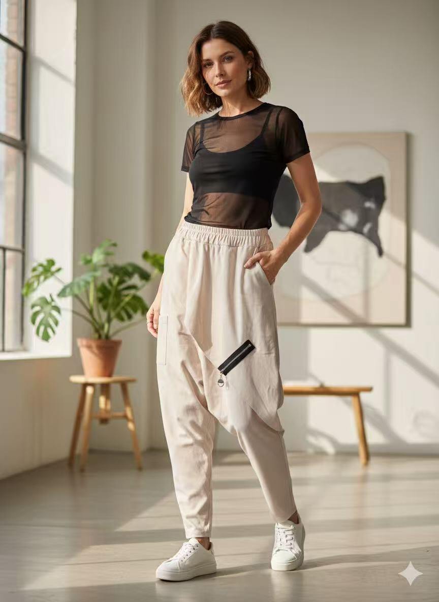 Grossiste OZ - PANTALON EN PUNTO ROMA À ENTREJAMBE BAS