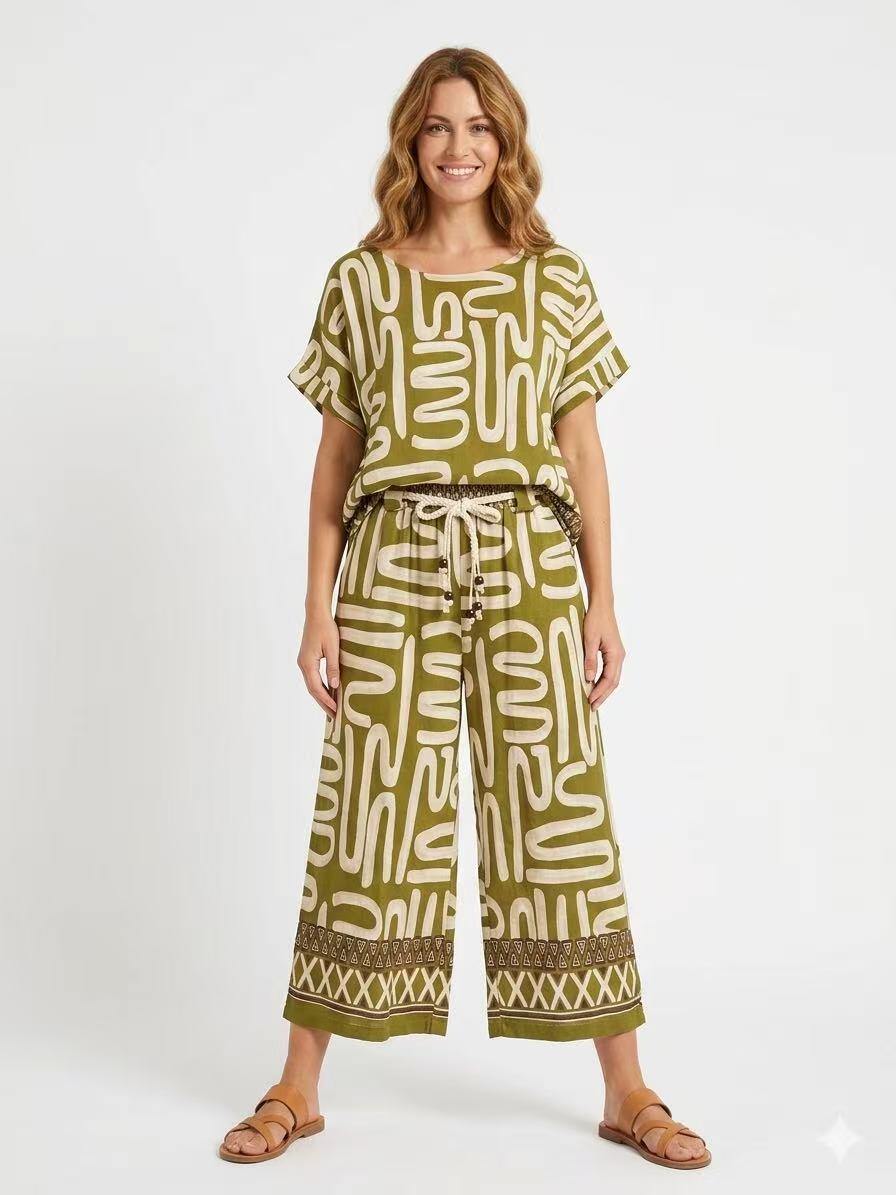 Wholesaler OZ - PRINTED CAPRI PANTS