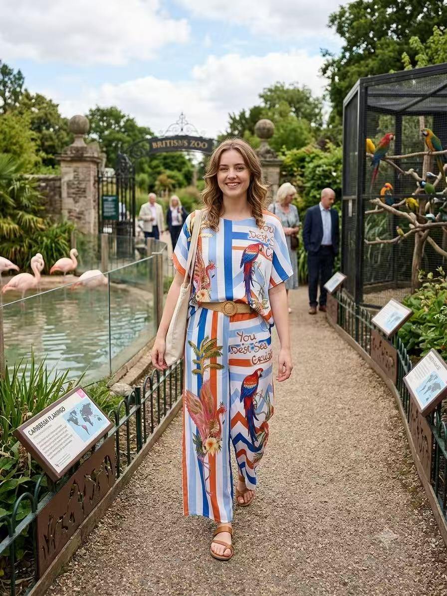 Wholesaler OZ - PRINTED TROUSERS WITH BELT