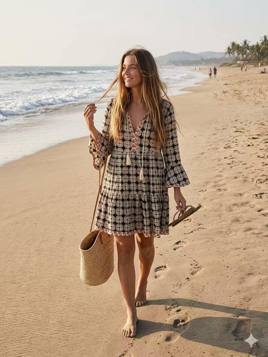 Wholesaler OZ - PRINTED COTTON DRESS