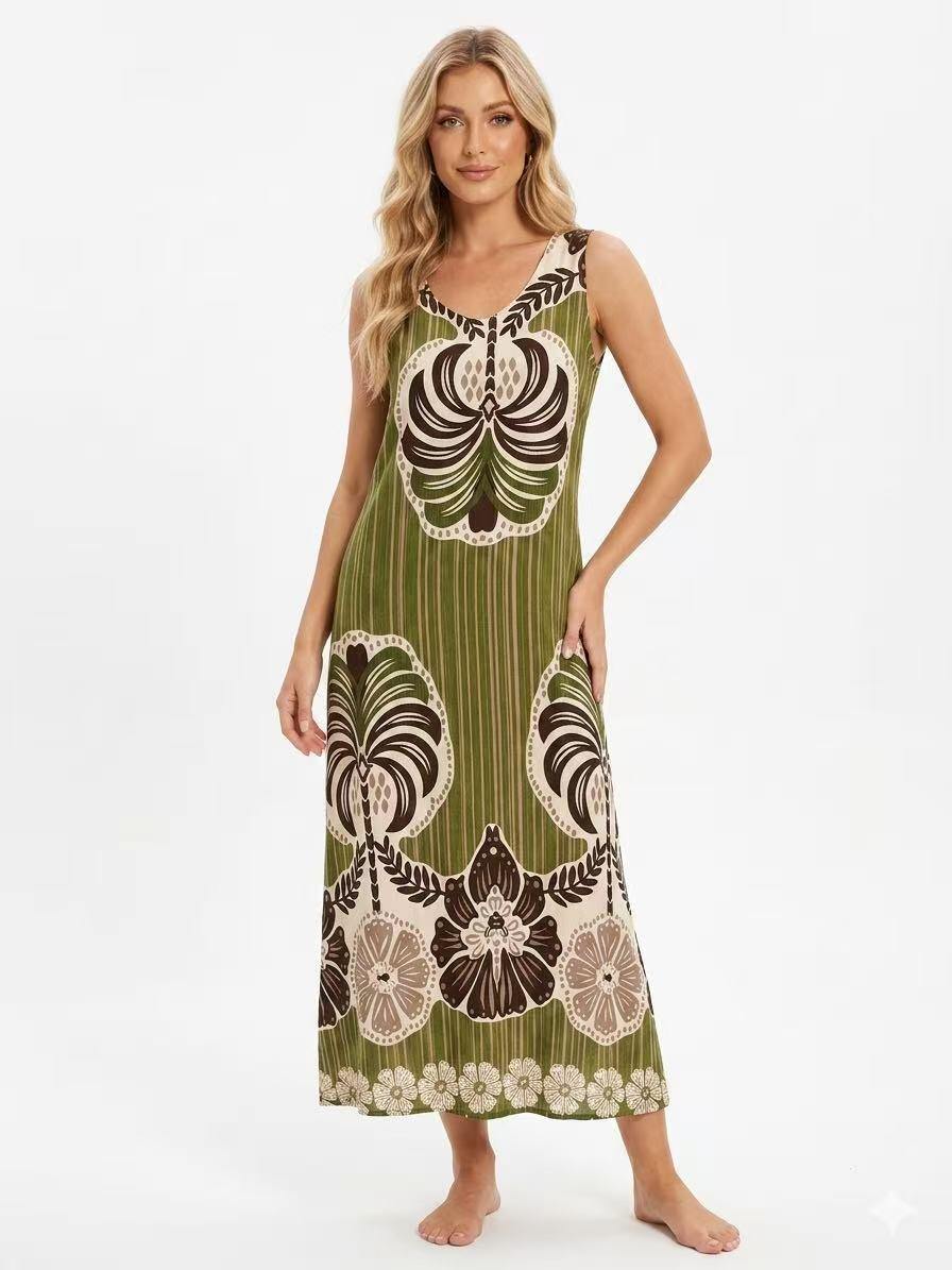 Mayorista OZ - VESTIDO ESTAMPADO DE VISCOSA